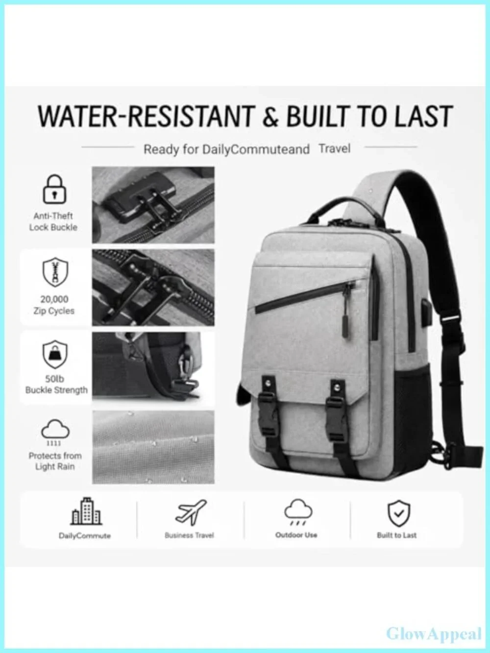 Sling Crossbody Bag for Men Fits 15.6